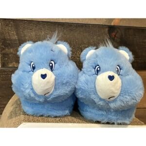 NEW, CARE BEARS GRUMPY BEAR Women's‎ 3D Plush Head Slipper Sizes M - L (7-8)
